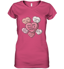 Star Wars Valentines Candy Heart Quotes Women's V-Neck T-Shirt Women's V-Neck T-Shirt - trendytshirts1