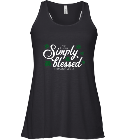 Christian St Patrick's Day Blessed Not Lucky Women's Racerback Tank Women's Racerback Tank / Black / XS Women's Racerback Tank - trendytshirts1