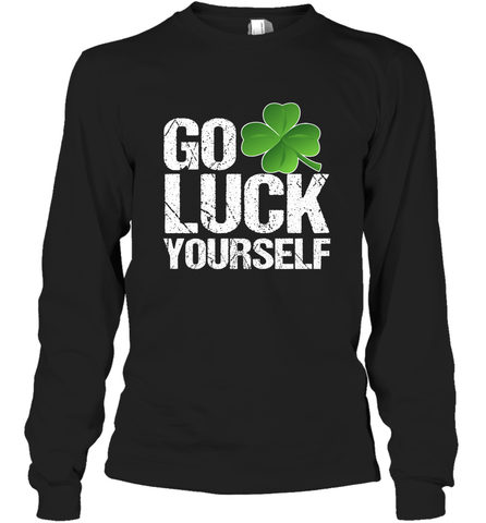 Go Luck Yourself TShirt St. Patrick's Day Long Sleeve T-Shirt Long Sleeve T-Shirt / Black / S Long Sleeve T-Shirt - trendytshirts1