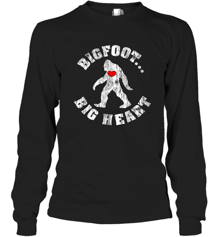 Bigfoot Heart Valentine's Day Lover Art Graphics Great Gift Long Sleeve T-Shirt Long Sleeve T-Shirt / Black / S Long Sleeve T-Shirt - trendytshirts1