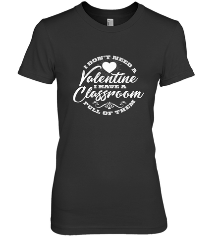 Valentine's Day Teacher School classroom Art Heart Lover Women's Premium T-Shirt Women's Premium T-Shirt / Black / XS Women's Premium T-Shirt - trendytshirts1