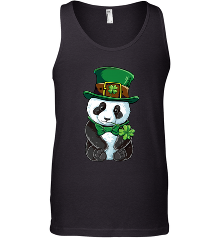 St Patricks Day Leprechaun Panda Cute Irish Tee Gift Men's Tank Top Men's Tank Top / Black / XS Men's Tank Top - trendytshirts1