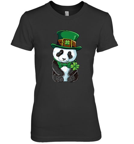 St Patricks Day Leprechaun Panda Cute Irish Tee Gift Women's Premium T-Shirt Women's Premium T-Shirt / Black / XS Women's Premium T-Shirt - trendytshirts1