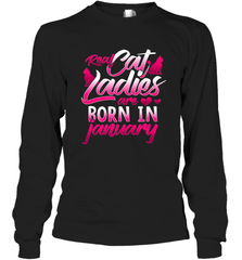 Cat Lady Born In January Cat Lover Birthday Gift For Long Sleeve T-Shirt Long Sleeve T-Shirt - trendytshirts1