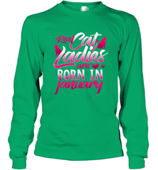 Cat Lady Born In January Cat Lover Birthday Gift For Long Sleeve T-Shirt Long Sleeve T-Shirt - trendytshirts1
