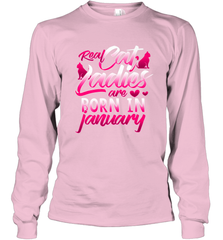Cat Lady Born In January Cat Lover Birthday Gift For Long Sleeve T-Shirt Long Sleeve T-Shirt - trendytshirts1