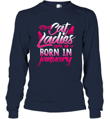 Cat Lady Born In January Cat Lover Birthday Gift For Long Sleeve T-Shirt Long Sleeve T-Shirt - trendytshirts1