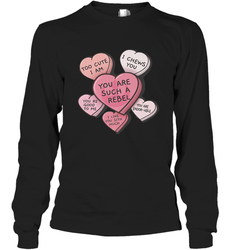 Star Wars Valentines Candy Heart Quotes Long Sleeve T-Shirt