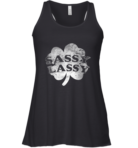 Sassy Lassy T Shirt Funny St. Patrick's Day Clover Women's Racerback Tank Women's Racerback Tank / Black / XS Women's Racerback Tank - trendytshirts1