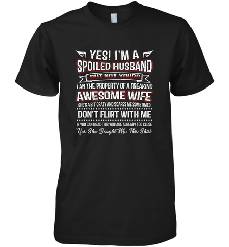 Spoiled Husband Property Of Freaking Wife Valentine's Day Gift Men's Premium T-Shirt Men's Premium T-Shirt / Black / XS Men's Premium T-Shirt - trendytshirts1