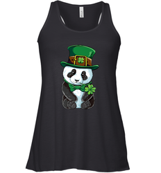 St Patricks Day Leprechaun Panda Cute Irish Tee Gift Women's Racerback Tank