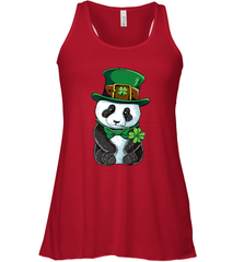 St Patricks Day Leprechaun Panda Cute Irish Tee Gift Women's Racerback Tank Women's Racerback Tank - trendytshirts1