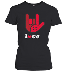 Cute Love Hand Sign Heart Valentines Day Retro Vintage Top Women's T-Shirt