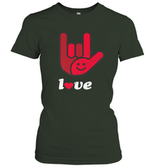 Cute Love Hand Sign Heart Valentines Day Retro Vintage Top Women's T-Shirt Women's T-Shirt - trendytshirts1