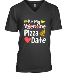 Be My Pizza Date Funny Valentines Day Pun Italian Food Joke Men's V-Neck Men's V-Neck - trendytshirts1