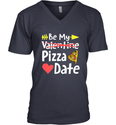 Be My Pizza Date Funny Valentines Day Pun Italian Food Joke Men's V-Neck
