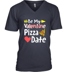 Be My Pizza Date Funny Valentines Day Pun Italian Food Joke Men's V-Neck Men's V-Neck - trendytshirts1