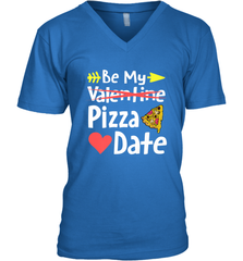 Be My Pizza Date Funny Valentines Day Pun Italian Food Joke Men's V-Neck Men's V-Neck - trendytshirts1