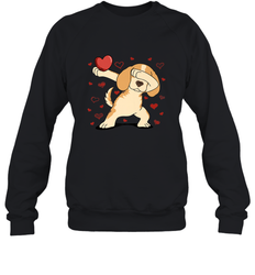 Dog Dabbing Heart For Valentine's Day Art Graphics Gift Crewneck Sweatshirt