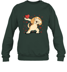 Dog Dabbing Heart For Valentine's Day Art Graphics Gift Crewneck Sweatshirt Crewneck Sweatshirt - trendytshirts1