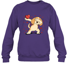 Dog Dabbing Heart For Valentine's Day Art Graphics Gift Crewneck Sweatshirt Crewneck Sweatshirt - trendytshirts1