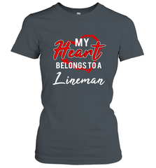 My Heart Belongs To A Lineman Valentines Day Lovely Gift Women's T-Shirt Women's T-Shirt - trendytshirts1