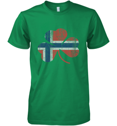 Norwegian Flag Irish Shamrock St Patricks Day Norge Men's Premium T-Shirt