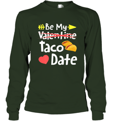 Be My Taco Date Funny Valentine's Day Pun Mexican Food Joke Long Sleeve T-Shirt Long Sleeve T-Shirt - trendytshirts1