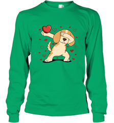 Dog Dabbing Heart For Valentine's Day Art Graphics Gift Long Sleeve T-Shirt Long Sleeve T-Shirt - trendytshirts1