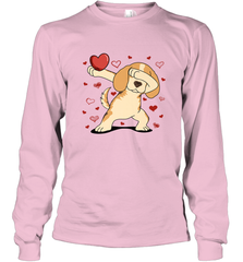 Dog Dabbing Heart For Valentine's Day Art Graphics Gift Long Sleeve T-Shirt Long Sleeve T-Shirt - trendytshirts1