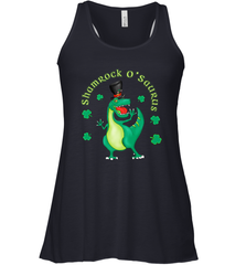 T Rex Dinosaur St. Patrick's Day Irish Funny Women's Racerback Tank Women's Racerback Tank - trendytshirts1