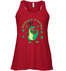 T Rex Dinosaur St. Patrick's Day Irish Funny Women's Racerback Tank