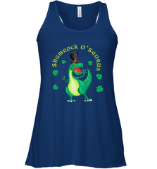 T Rex Dinosaur St. Patrick's Day Irish Funny Women's Racerback Tank Women's Racerback Tank - trendytshirts1