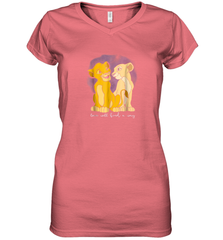 Disney Lion King Simba Nala Love Valentine's Women Cotton V-Neck T-Shirt Women Cotton V-Neck T-Shirt - trendytshirts1