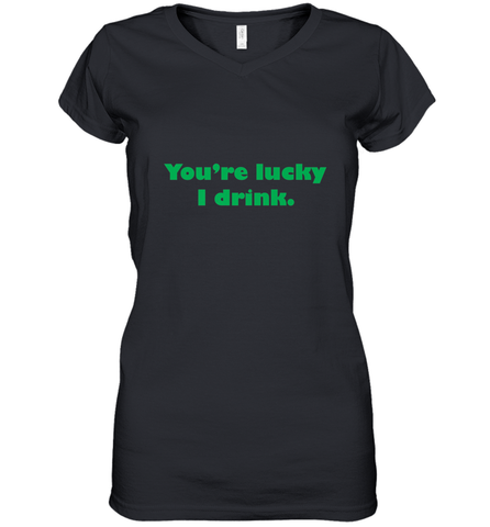 St. Patrick's Day Adult Drinking Women's V-Neck T-Shirt Women's V-Neck T-Shirt / Black / S Women's V-Neck T-Shirt - trendytshirts1