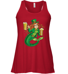 St Patricks Day Shirt Women Leprechaun Mermaid Girls Redhead Women's Racerback Tank