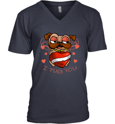 I Pug You Cute Valentines Day Love Heart Pug Dog Valentine Men's V-Neck