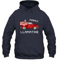 Happy Llamatine funny Valentine Day Llama costume Hooded Sweatshirt