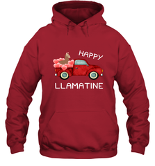 Happy Llamatine funny Valentine Day Llama costume Hooded Sweatshirt Hooded Sweatshirt - trendytshirts1