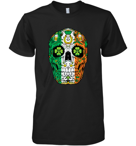Sugar Skull Leprechaun T Shirt St Patricks Day Women Men Tee Men's Premium T-Shirt Men's Premium T-Shirt / Black / XS Men's Premium T-Shirt - trendytshirts1