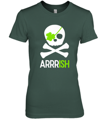 St. Patricks Day Irish Pirate Skull and Cross bones Women's Premium T-Shirt Women's Premium T-Shirt - trendytshirts1