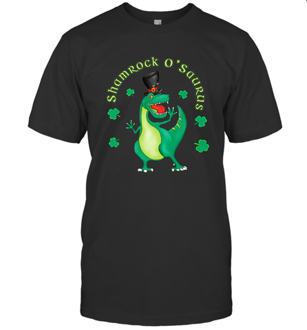 T Rex Dinosaur St. Patrick's Day Irish Funny Men's T-Shirt Men's T-Shirt / Black / S Men's T-Shirt - trendytshirts1