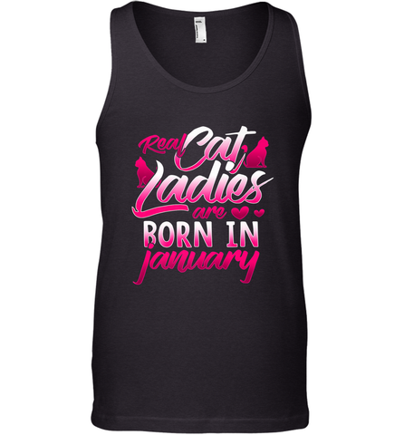 Cat Lady Born In January Cat Lover Birthday Gift For Men's Tank Top Men's Tank Top / Black / XS Men's Tank Top - trendytshirts1