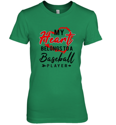 My Heart Belongs To A Baseball Player Valentines Day Gift Women's Premium T-Shirt