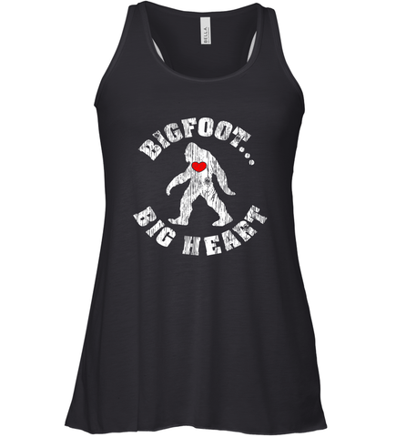 Bigfoot Heart Valentine's Day Lover Art Graphics Great Gift Women's Racerback Tank Women's Racerback Tank / Black / XS Women's Racerback Tank - trendytshirts1