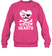 I Steal Hearts Valentine's Day Pirate Skull Art Graphics Crewneck Sweatshirt Crewneck Sweatshirt - trendytshirts1