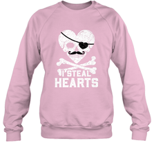 I Steal Hearts Valentine's Day Pirate Skull Art Graphics Crewneck Sweatshirt Crewneck Sweatshirt - trendytshirts1