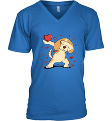 Dog Dabbing Heart For Valentine's Day Art Graphics Gift Men's V-Neck Men's V-Neck - trendytshirts1