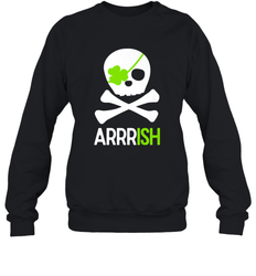 St. Patricks Day Irish Pirate Skull and Cross bones Crewneck Sweatshirt