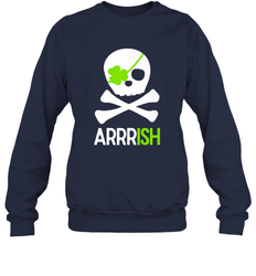 St. Patricks Day Irish Pirate Skull and Cross bones Crewneck Sweatshirt